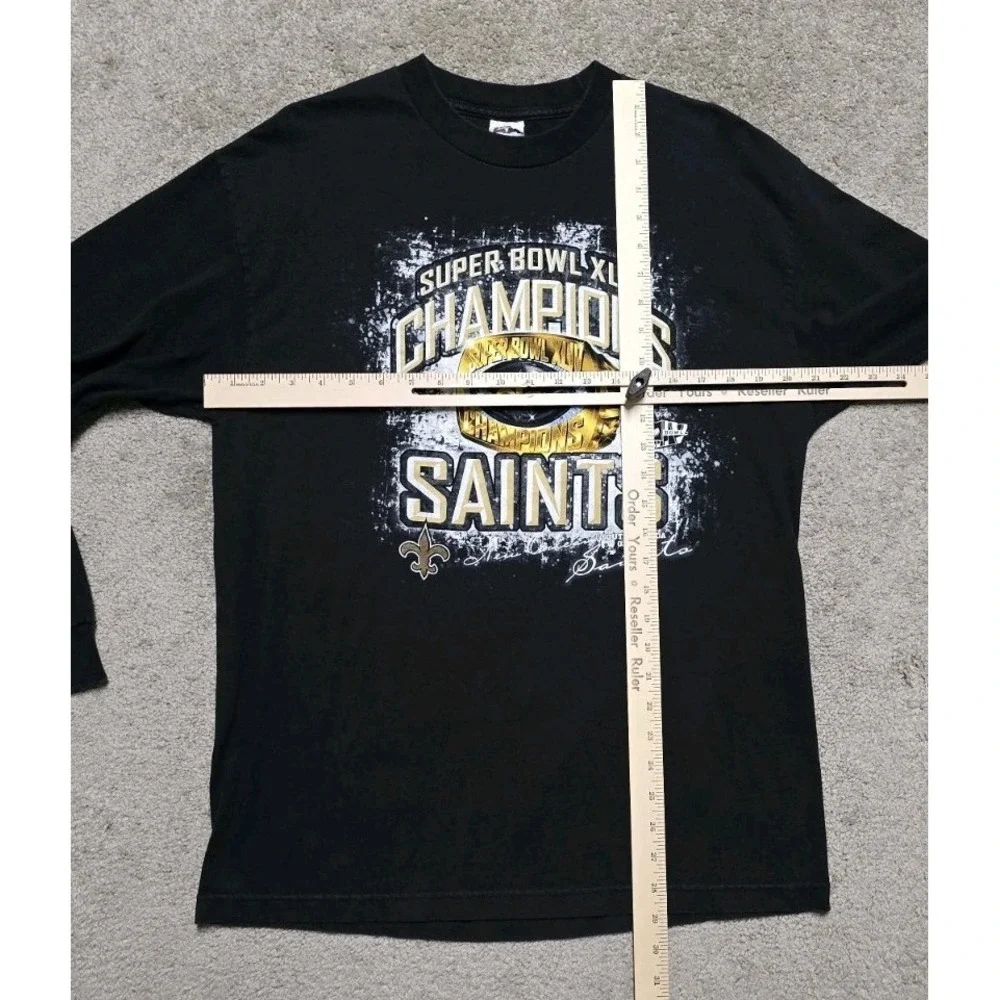 Y2K New Orleans Saints‎ Super Bowl 44 Championship Ring Long Sleeve Shirt Mens L